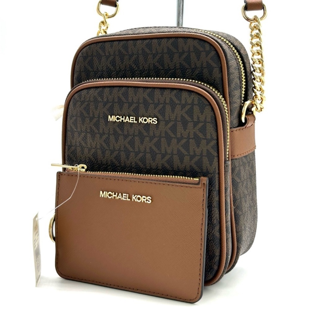 Michael Kors JST Medium Logo Crossbody & Matching Coinpouch Card Case Wallet